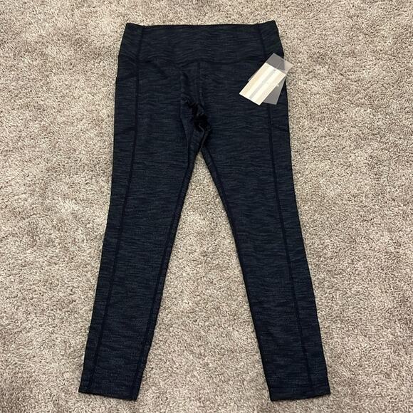 *NEW* Mondetta yoga pants Legging Side Pockets L LARGE Navy Combo Exercise Gym - Picture 1 of 16